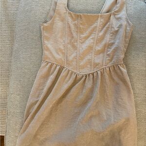Elegant Beige Sleeveless Dress